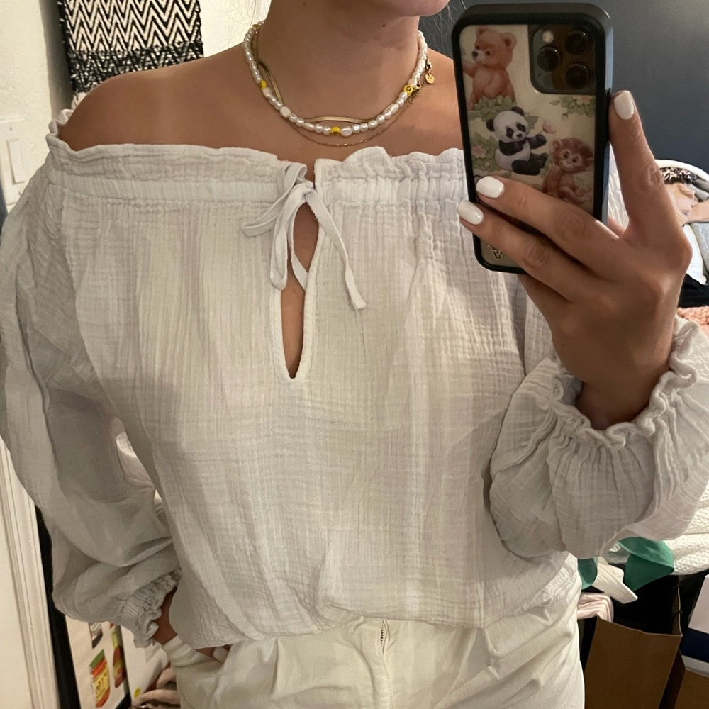 Zara off the shoulder cinched top